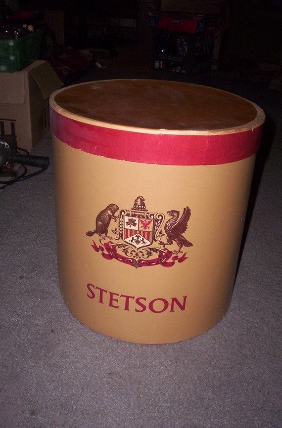 vintage large double stetson hat box with 2 inserts