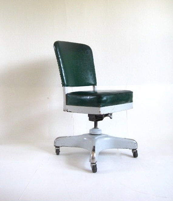 Vintage Harter Industrial Swivel Green Office Chair by foundshop