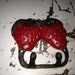 Vintage Cast Iron Hand Painted Red Strawberry Wall Hooks 1950
