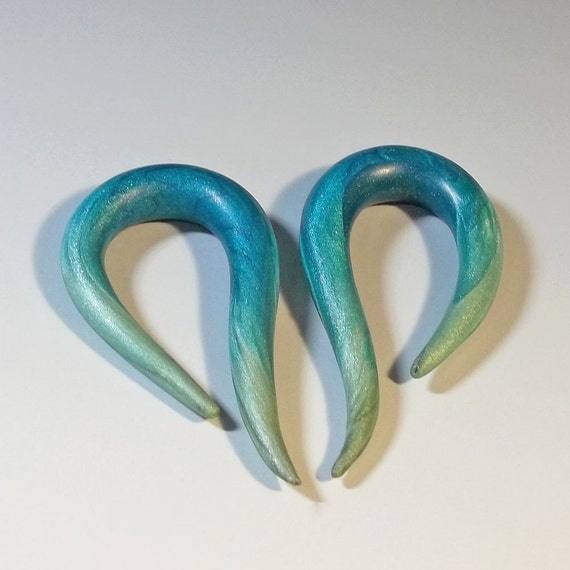 gauged earrings 0 gauge Teardrop dangle plugs by ClayGauged