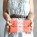 Linen and lace Clutch purse flap zip and magnetic closure bridesmaid clutch