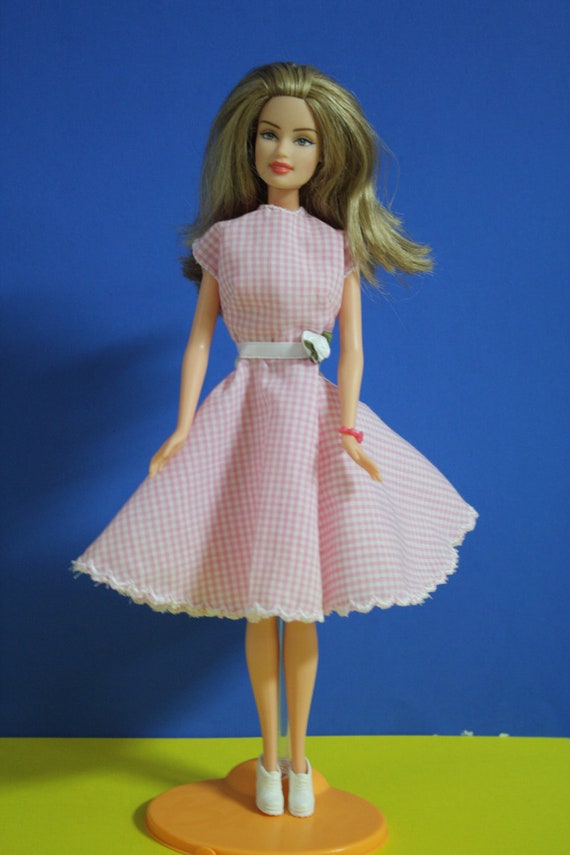 Barbie pink gingham dress by AmyPitreSewing on Etsy