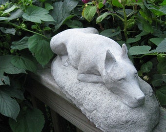 cement pitbull statue