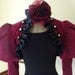 Effie Trinket Steampunk Victorian puff sleeve shrug fuschia lurex / black satin / matching choker /ready to ship