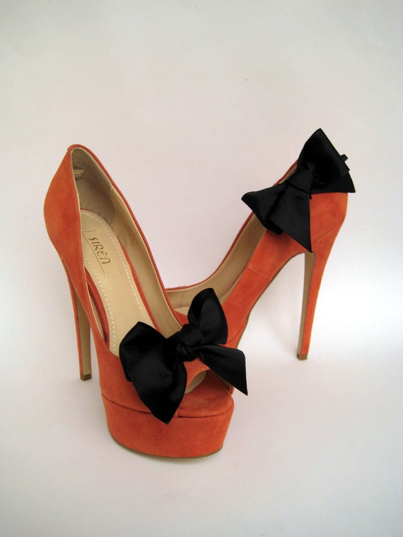 Shoe Clips Black Bow FREE SHIPPING by ElizaJaneClips on Etsy