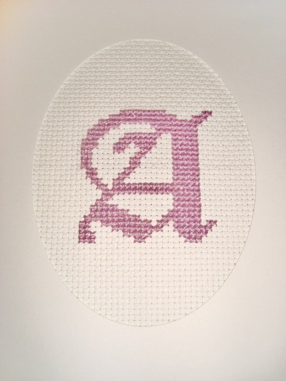 Completed Cross Stitch Initial of your by oneofakindbabydesign