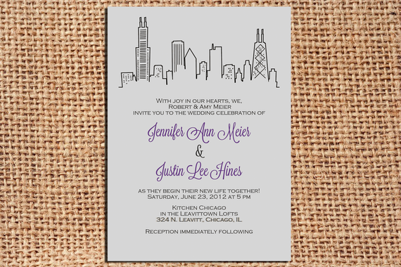 Items similar to Chicago Wedding Invitation Set on Etsy