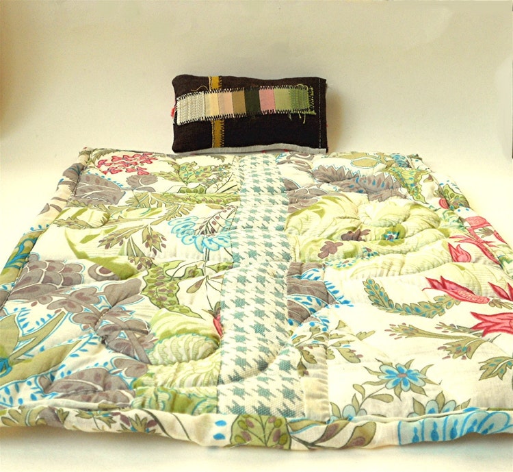 Handmade Doll Quilt Reversible Eclectic Patchwork by viAnneli