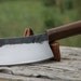 Hand forged Herb Chopper/Mini Cleaver: Lignum Vitae 5160