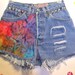 Vintage Levis Button Fly denim shorts -----Tie dye & Studs--Waist 25 inches