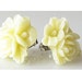 flower earrings, bridesmaid gift, ivory earrings, surgical steel earrings for sensitive ears, flower stud earrings post cream earrings