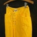 70s Lace Up Pants / High Waisted Bright Yellow Corduroys