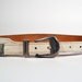 SALE 70% OFF // Vintage Southwestern Aztec White Silver Buckle Leather Belt