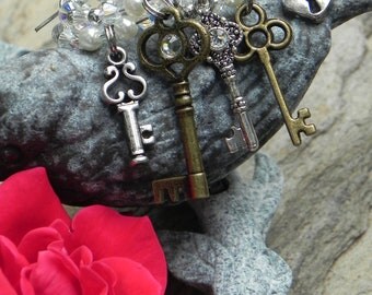 Bridesmaids Gift of Vintage Style Key Wine Glass Markers