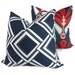 Blue Diamond Trellis Duralee Decorative Pillow Cover, 18x18, 20x20, 22x22, or lumbar pillow - Accent pillow, Throw pillow