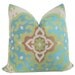 Blue Ikat Jacquard Designer Pillow Cover 18x18, 20x20 or 22x22