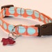 Orange and Aqua - Dog Collar - Adjustable