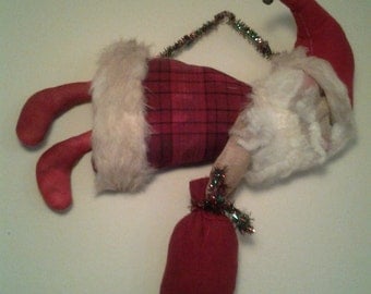 Primitive Flying Santa Cloth Doll Traditional