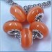 Orange Cats Eye MURANO GLASS BEADS for European Charm Bracelets WhitePineBeads