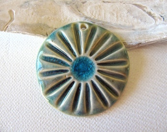 Ocean Blue Sea Flower Pendant