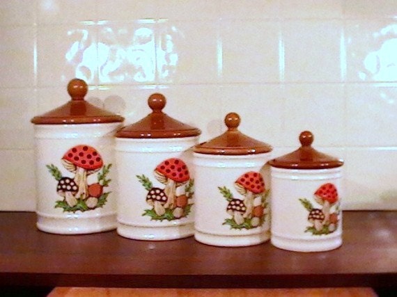 Canister Set of Four Merry Mushroom Collection