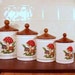 Canister Set of Four "Merry Mushroom Collection" Ceramic Sears 1982 Retro Kitchen