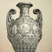 Antique print, Silver vase, Tiffany, 1876 Chromolithograph
