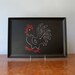 Mid Century Bar Ware Couroc Inlaid Tray - Rooster RESERVED