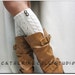 Open crochet knit leg warmers ivory / womens cable knit pattern great with cowboy boots by Catherine Cole Studio legwarmers open work