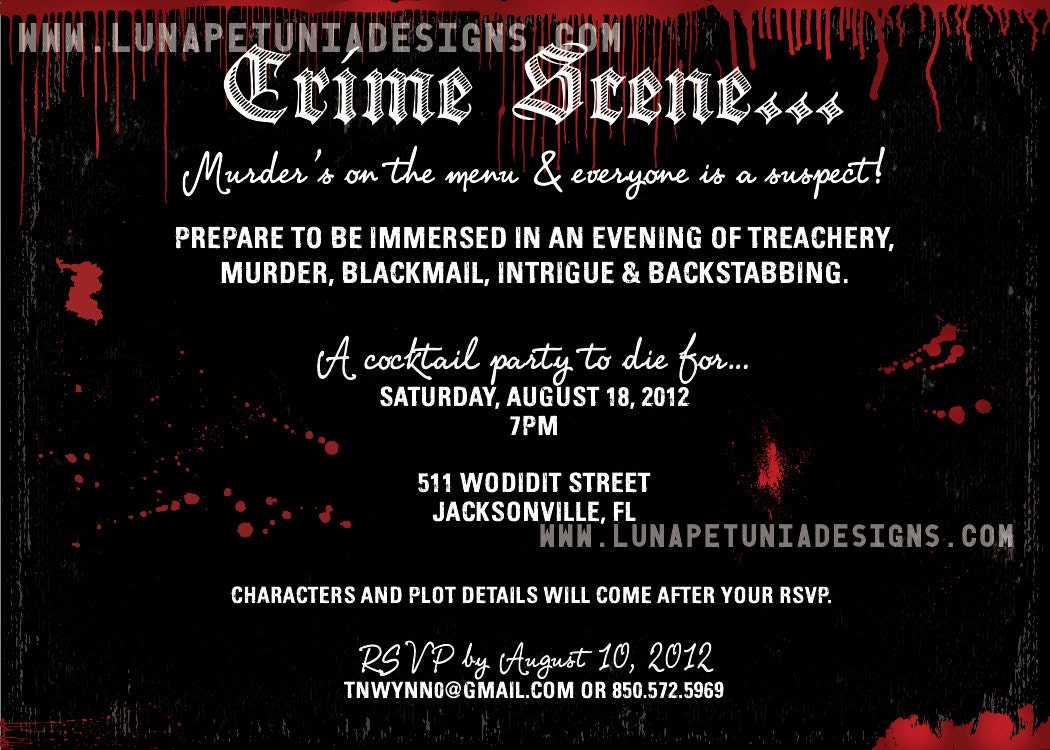 Murder Mystery Party . Invitation