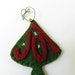 RESERVED Handmade Christmas Wool Felt Ornament Green Tree Christmas Tree with Red Joy