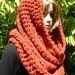 Hand Crochet Modern Cowl - Neckwarmer - Head Tube - Scarf Chunky Texture - Wool/Acrylic