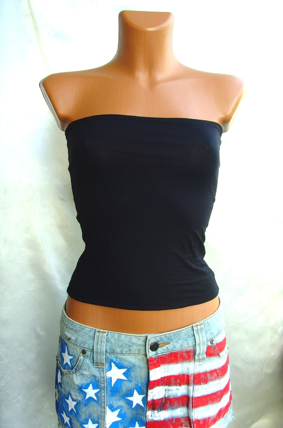 TUBE TOP TUBE Tank Top Strapless Top Black Tops Tshirt Tank