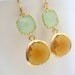 Glass Earrings, Topaz Earrings, MInt Earrings, Brown, Green, Caramel, Bridesmaid Earrings, Bridal Earrings Jewelry, Bridesmaid Gifts