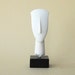 Greek Abstract Figurine Head in White Marble