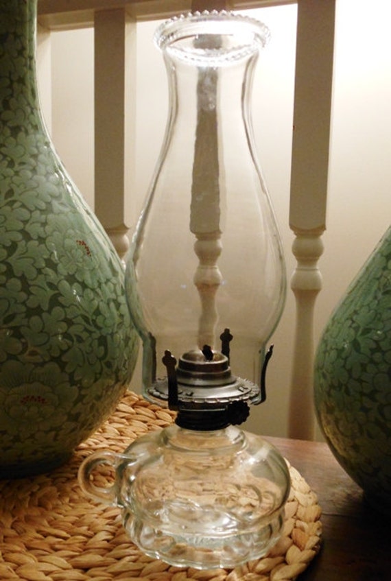 Vintage Lamplight Farms Oil Lamp with Handle and Globe