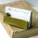 Ceramic Business Card Holder - Little Bird - Olive Green - French Country - Ready to Ship