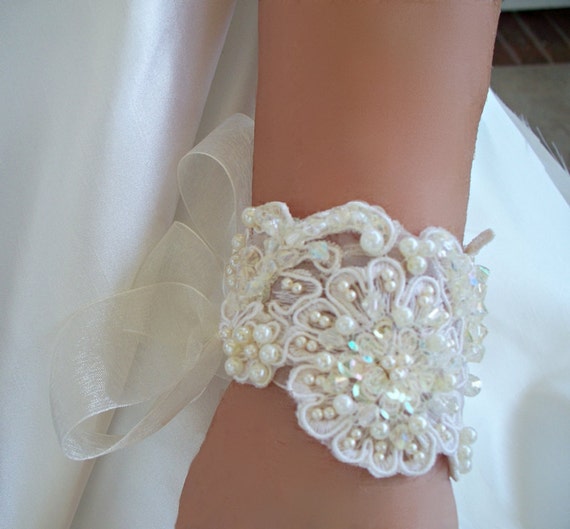 Items similar to Vintage Inspired Bridal cuff, chocker, or headband of ...