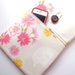 Kimono iPad 3 Cover iPad 2 Sleeve iPad Case - Front Zippered Pocket Padded Tablet case - Japanese Cotton fabric flowers butterfly white