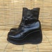 Vintage 1980's Lady's Black Faux Leather Platform Boots Size: EUR 37 / US Woman 7