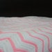 Afghan with Pink and White Chevy Stripes 63" x 78" Cottage Chic
