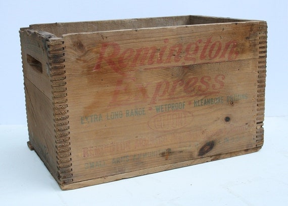 Remington Arms Co Vintage Wood Ammo Box