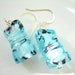 SALE Free Shipping Earrings Blue Glass Sterling Silver Ear Hooks
