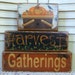 Thanksgiving Primitive Harvest Gatherings Basket Crow Blocks Shelf Sitters Hand Painted Wood