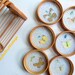 Pressed Butterfly Bamboo Coaster and Basket 7 Piece Set