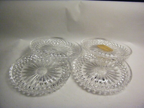 r breaks cut Coasters Vintage Heavy Crystal Lead in Western Four Made