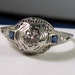 Amazing Antique Art Deco 18k Diamond and Baguette Sapphire Ring