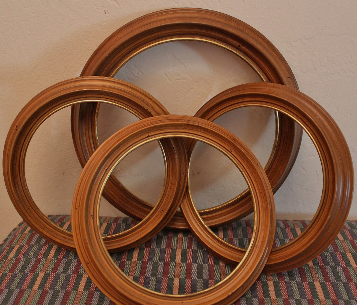 Download Four VIntage Round Frames Plastic With Wood by ...