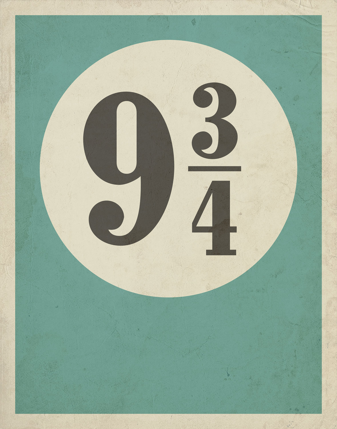 Typography Poster / Harry Potter Inspired Platform 9 3/4 with
