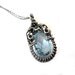 Silver Precious Necklace for elegant woman with natural stone - swiss blue Topaz, set with the sterling silver chain, ooak.